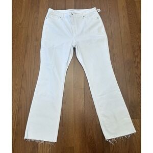 Old Navy Extra High Rise Kicker Boot Cut White Button Fly Jeans Women's 16 NWT